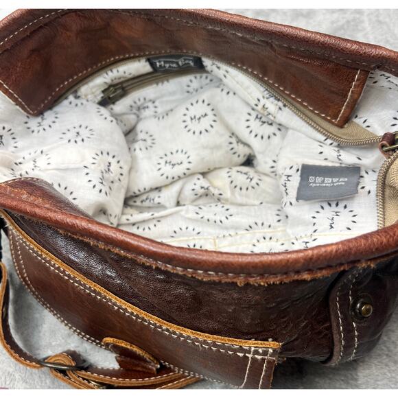 Myra Bag Rocky‎ Brown Leather Shoulder Bag with Adjustable Strap - Picture 6 of 9
